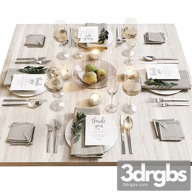 Table setting 16 3D Model Download