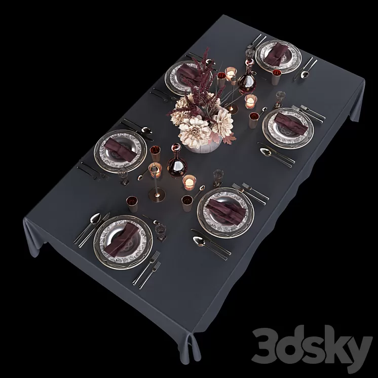 Table setting 2 3D Model