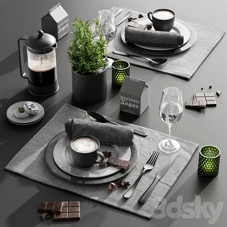 Table setting 2 3D Model Free Download Table setting 2 3D Model Free Download