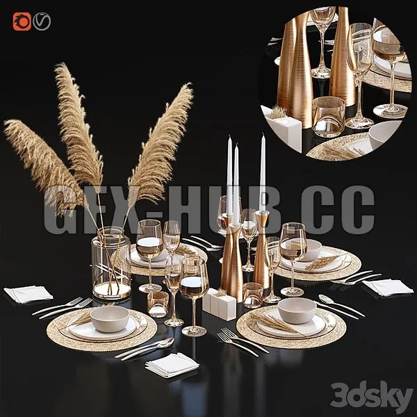 Table Setting 22 3D Model