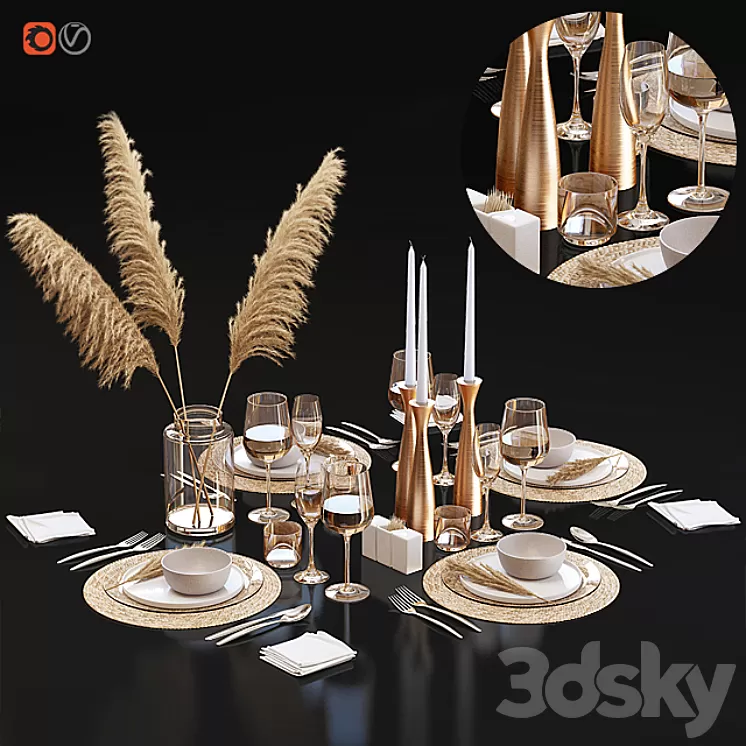 Table setting 22 3D Model
