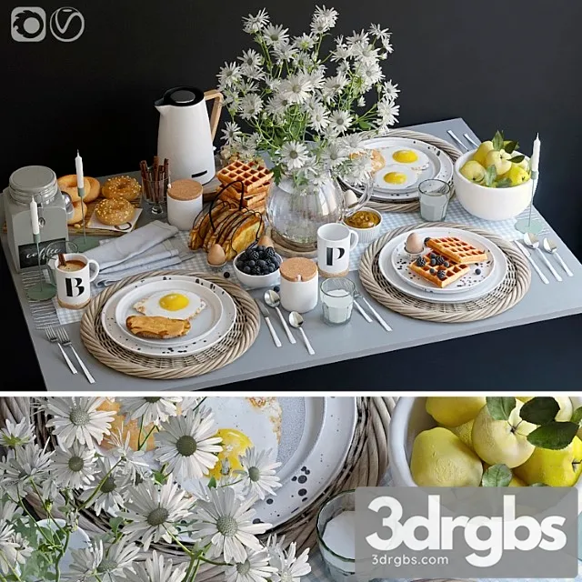 Table setting 36. breakfast – 3 3D Model Download