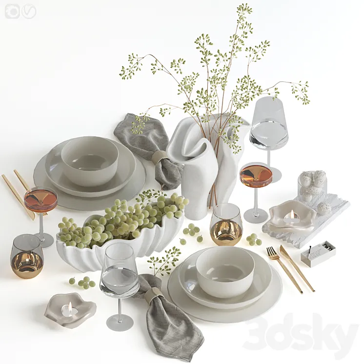 Table setting 82 3D Model Free Download Table setting 82 3D Model Free Download