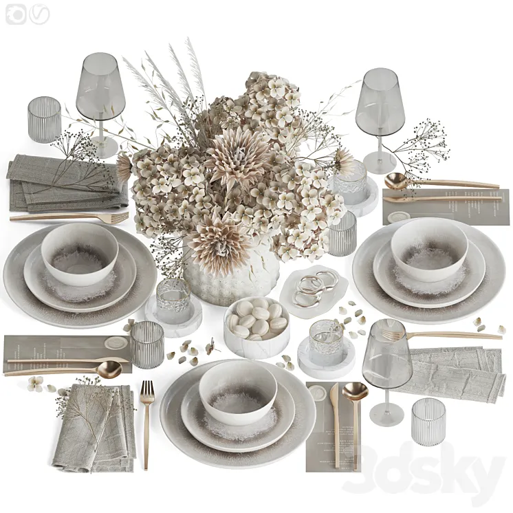 Table setting 83 3D Model Free Download Table setting 83 3D Model Free Download