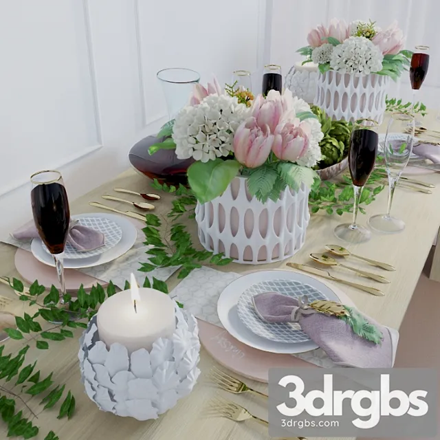 Table Setting Spring 1 3D Model Download