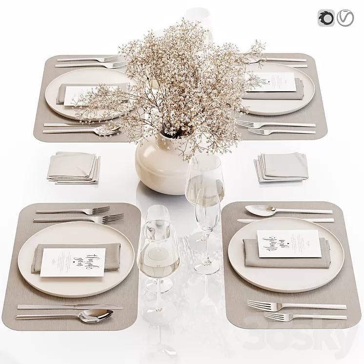 Table setting \/ Table setting 37 3D Model Free Download Table setting \/ Table setting 37 3D Model Free Download