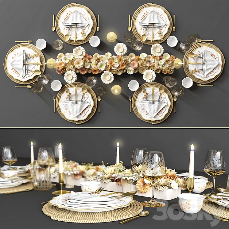 table setting_102 3D Model Free Download
