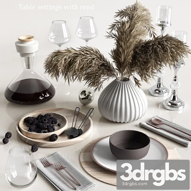 Table settings with reed 3D Model Download Table settings with reed 3D Model Download