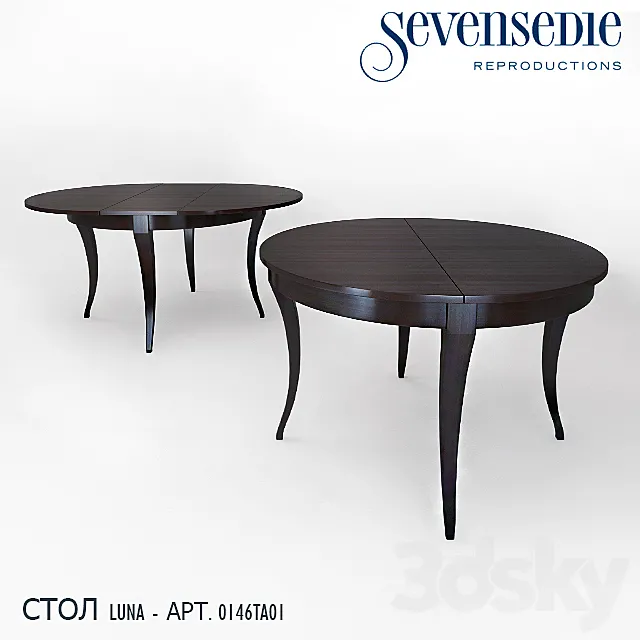 Table Seven sedie Luna 3DModel