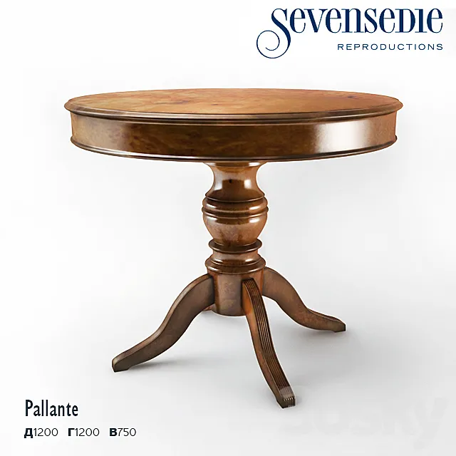 Table Seven sedie Pallante 3D Model