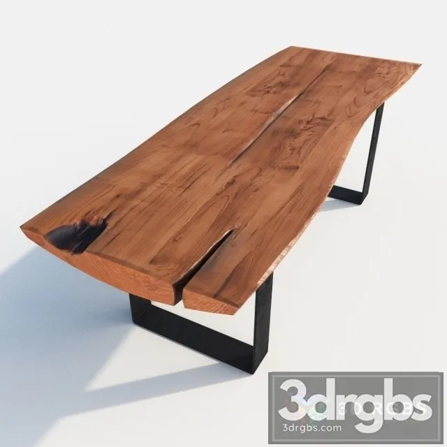 Table Solid Wood 3D Model Download
