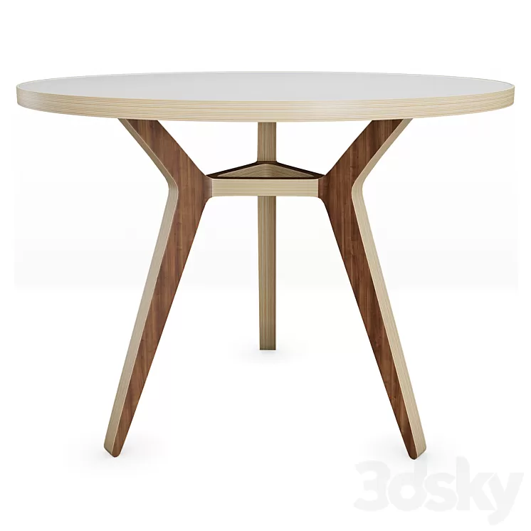 Table Taby walnut white 100 UNIKA MOBLAR 3D Model Table Taby walnut white 100 UNIKA MOBLAR 3D Model