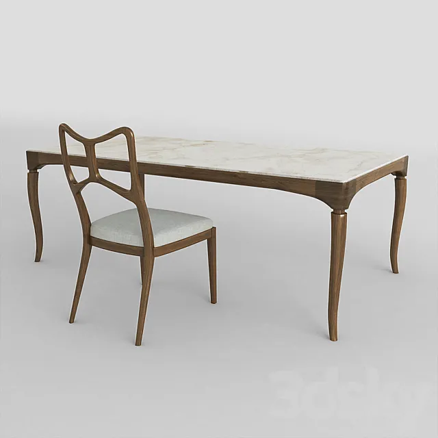 Table with a chair 3DModel