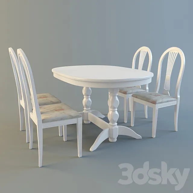 Table with chairs 3DModel Table with chairs 3DModel