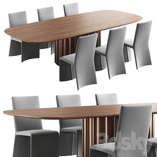 Table with chairs DORIAN by BONALDO 3D Model Table with chairs DORIAN by BONALDO 3D Model