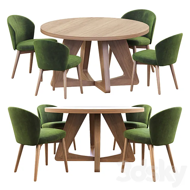 Table with chairs – Lsd Martín Consuegra 3D Model Table with chairs – Lsd Martín Consuegra 3D Model