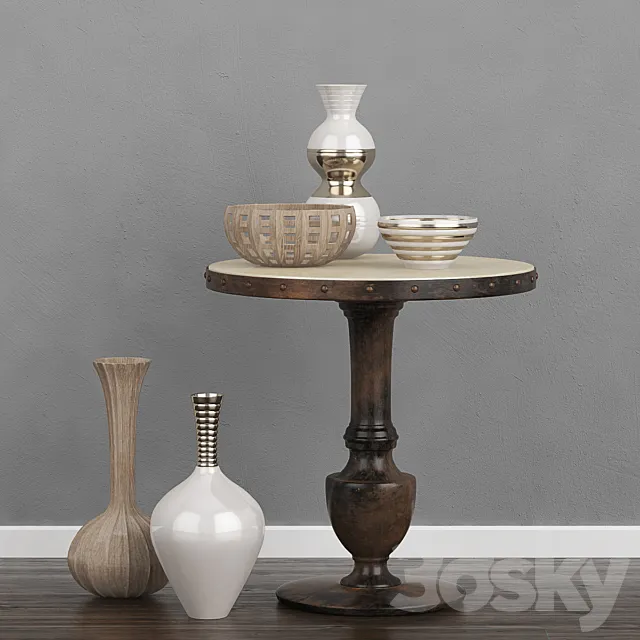 Table with decor 3D Model Table with decor 3D Model