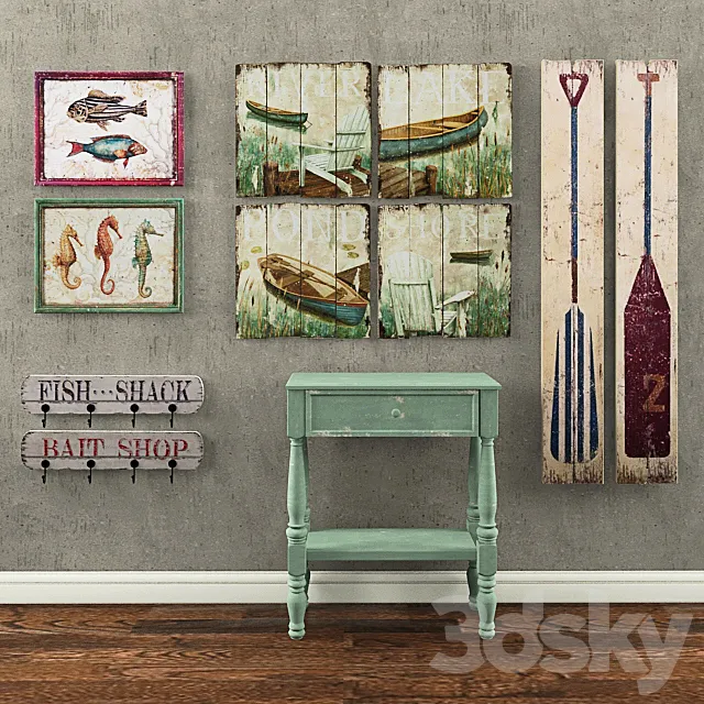 Table with panels 3D Model Table with panels 3D Model