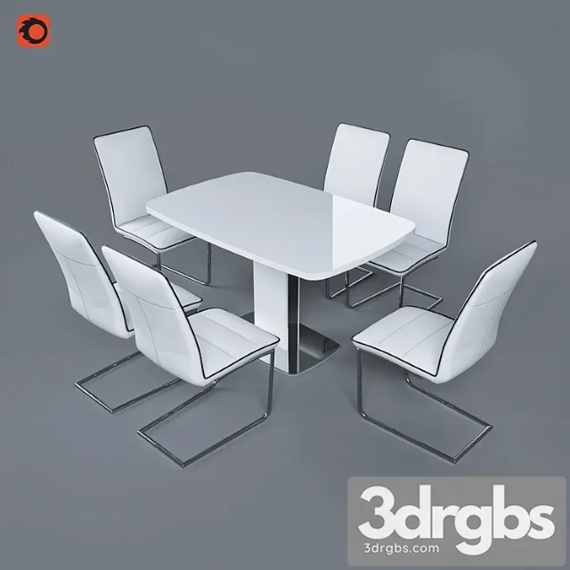 Tables douglas and chair zeffiro from pranzo 2 3D Model Download