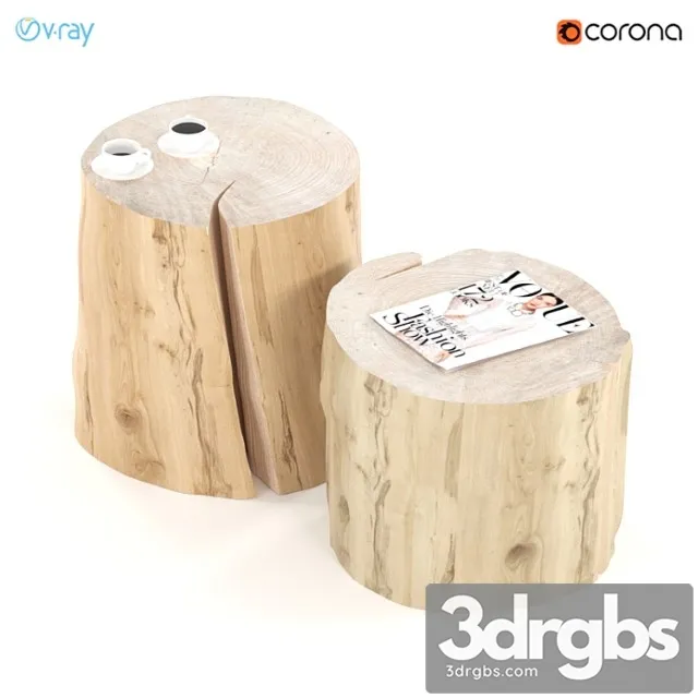 Tables from stumps. 2 3D Model Download