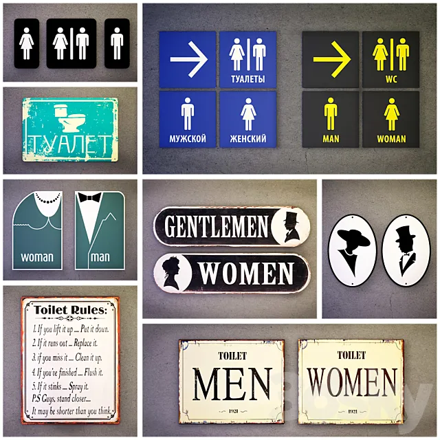 Tablets for bathrooms (65 pieces) 3DModel