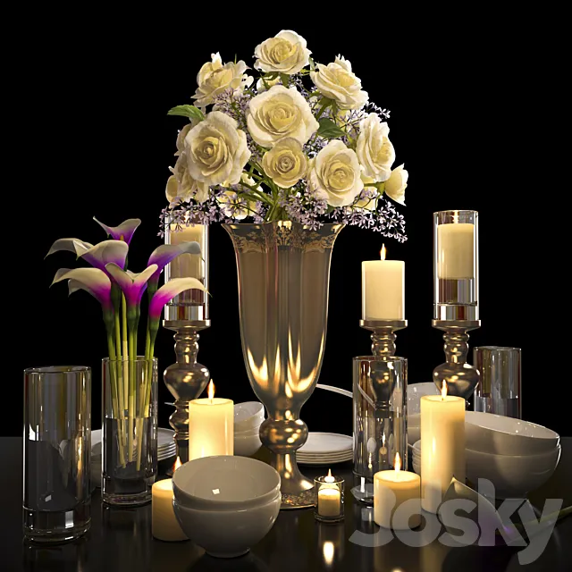 TABLEWARE 2 with ROSE 3D Model