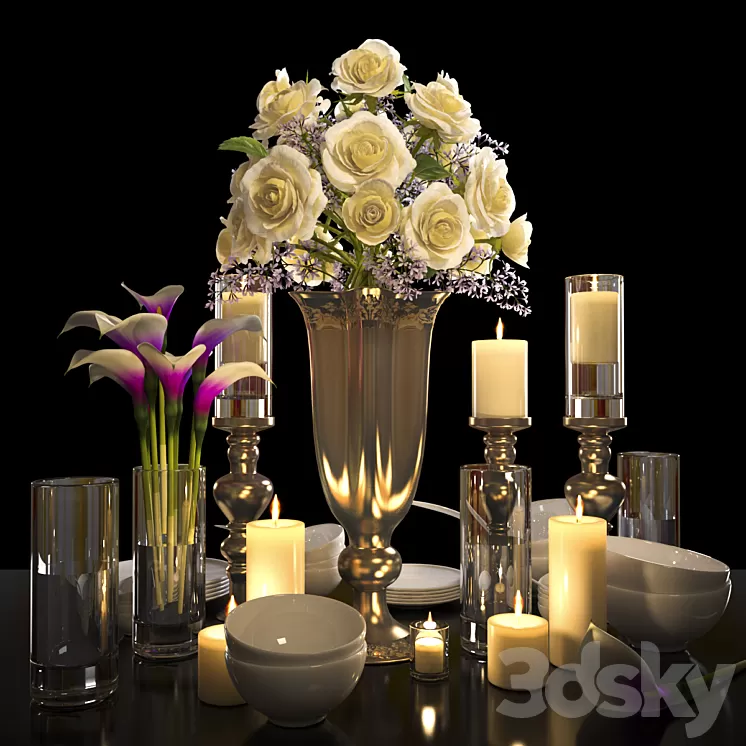 TABLEWARE 2 with ROSE 3D Model