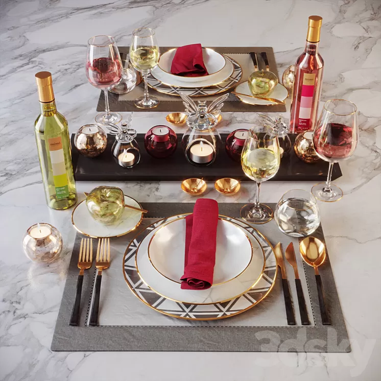 Tableware Casa de Perrin Carrara 3D Model