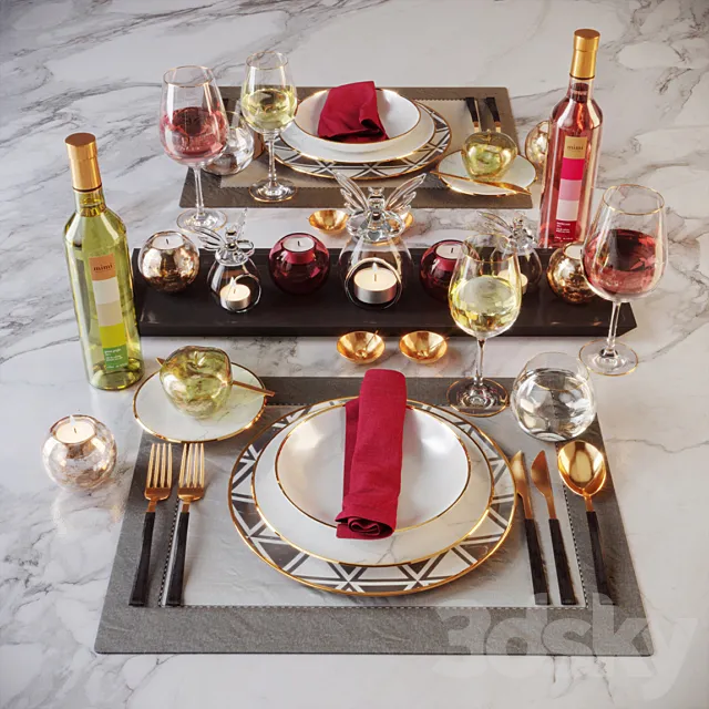 Tableware Casa de Perrin Carrara 3DModel