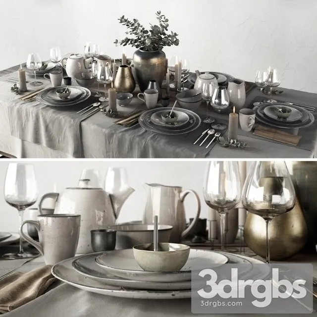 Tableware Decor Set 3D Model Download Tableware Decor Set 3D Model Download