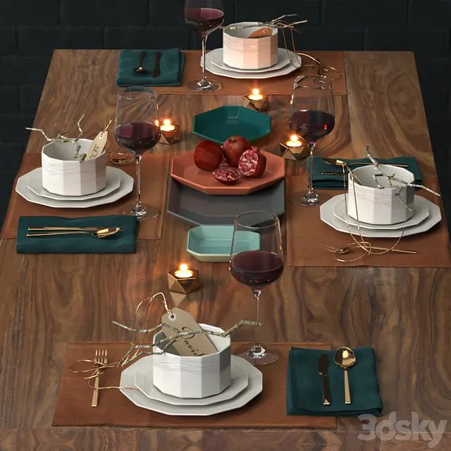 Tableware from CB2 3D Model Tableware from CB2 3D Model