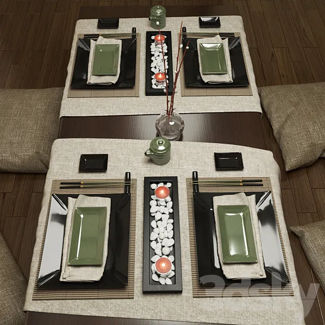 Tableware Japanese style 3D Model