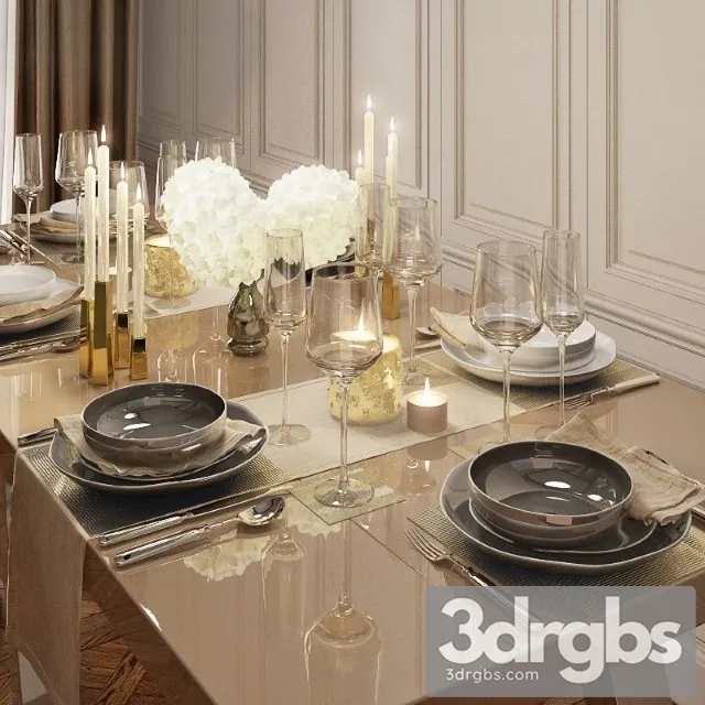 Tableware Kelly Hoppen 3D Model Download Tableware Kelly Hoppen 3D Model Download