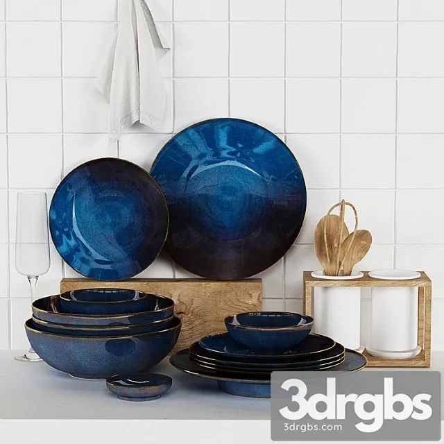 Tableware Kitchen decorative set 3D Model Download Tableware Kitchen decorative set 3D Model Download