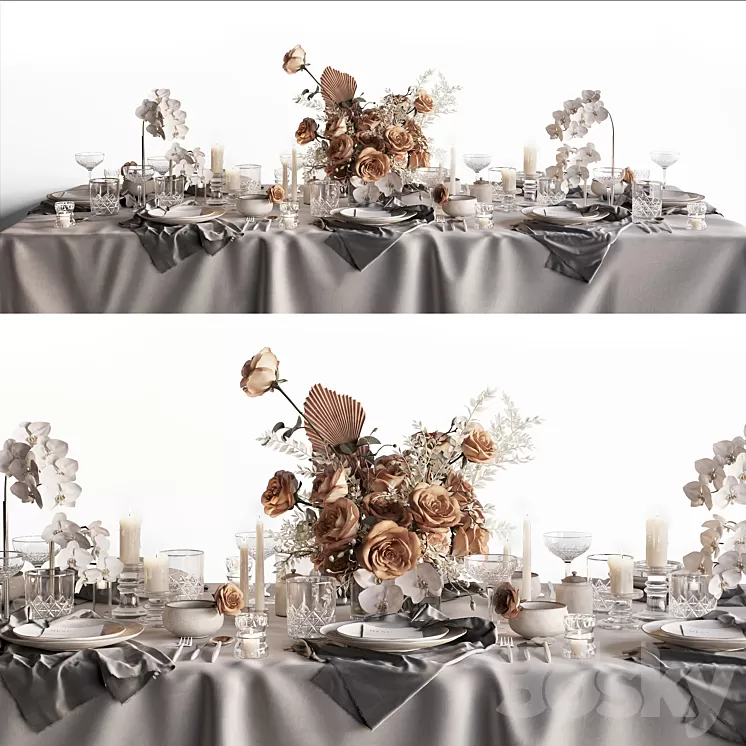 Tableware set 3 3D Model Free Download