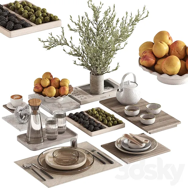 Tableware setting N032 3D Model