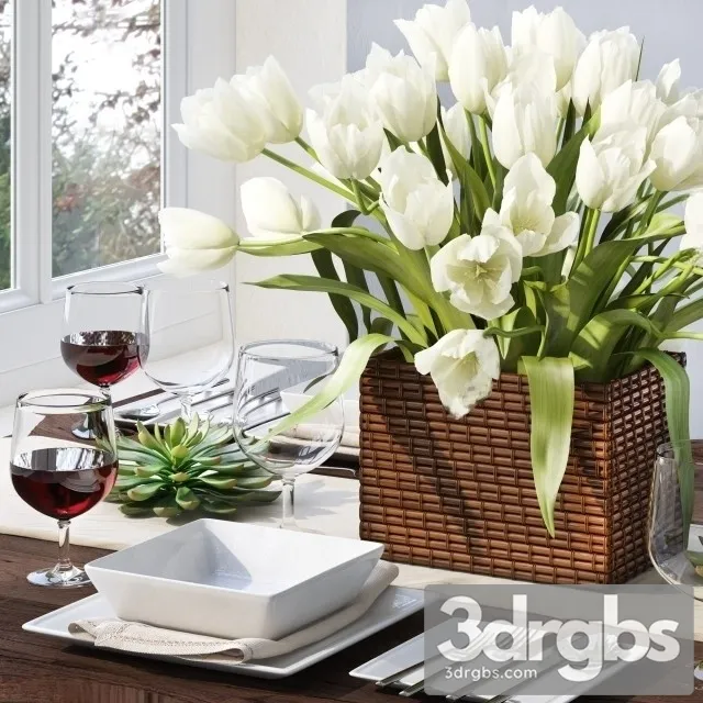 Tableware Tulips 3D Model Download Tableware Tulips 3D Model Download