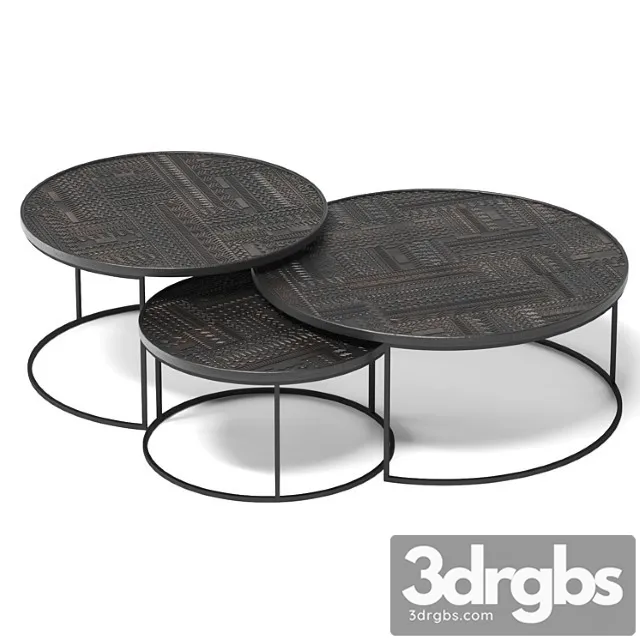 Tabwa Coffee Table Set By Ethnicraft 3D Model Download