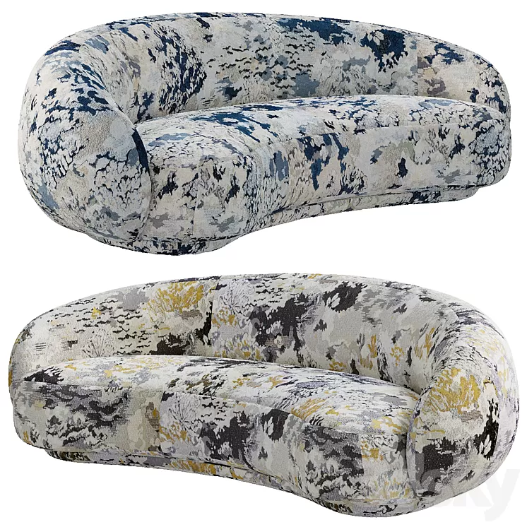 Tacchini Julep sofa custom by Metaphores blue 3D Model Free Download