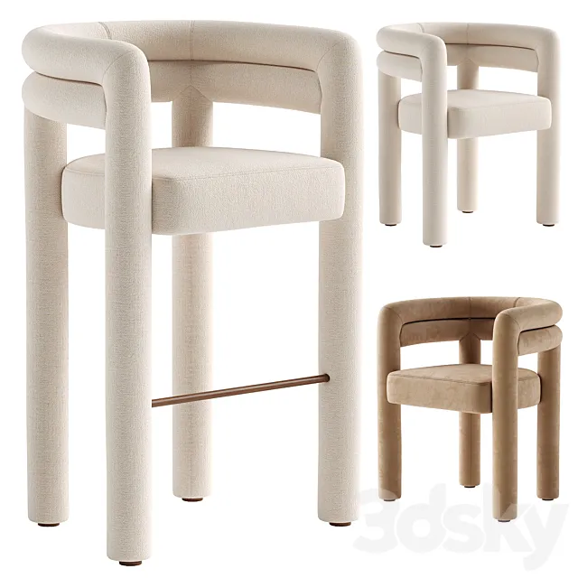 Tacova Bar Stool & Tacova Dining Chair 3D Model