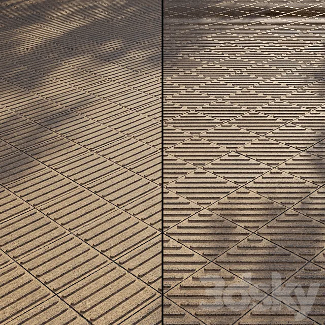 Tactile tiles Type 1 Set 3 3D Model Tactile tiles Type 1 Set 3 3D Model