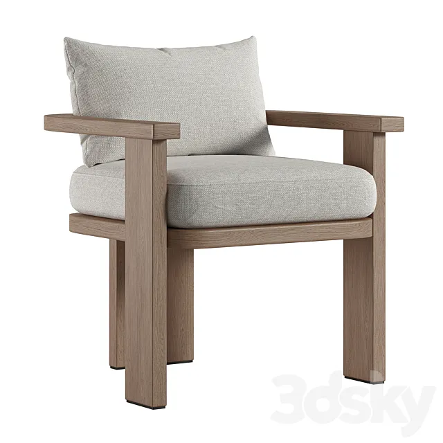 Tahana Outdoor Dining Armchair-fourhands 3D Model