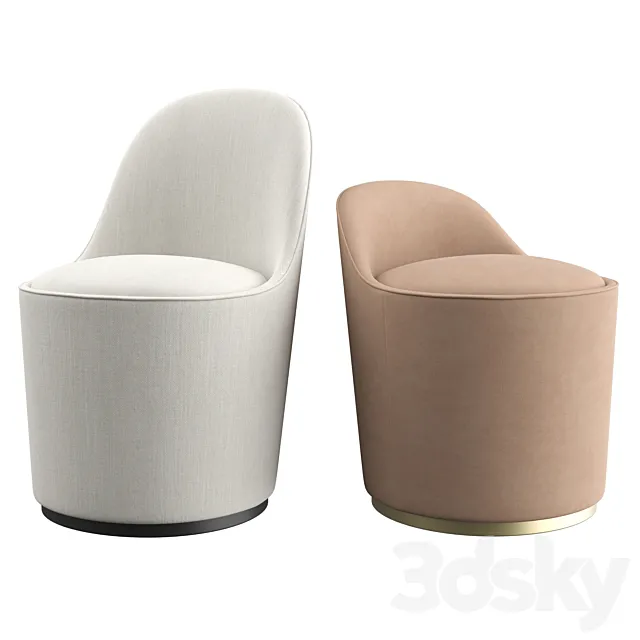 Tail Lounge High back + Low back by GUBI 3DModel