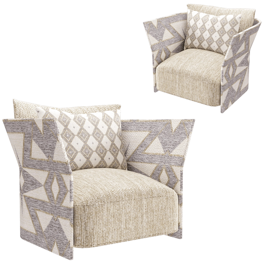 Talenti – Lounge armchair Cliff fabric 3D Model Talenti – Lounge armchair Cliff fabric 3D Model