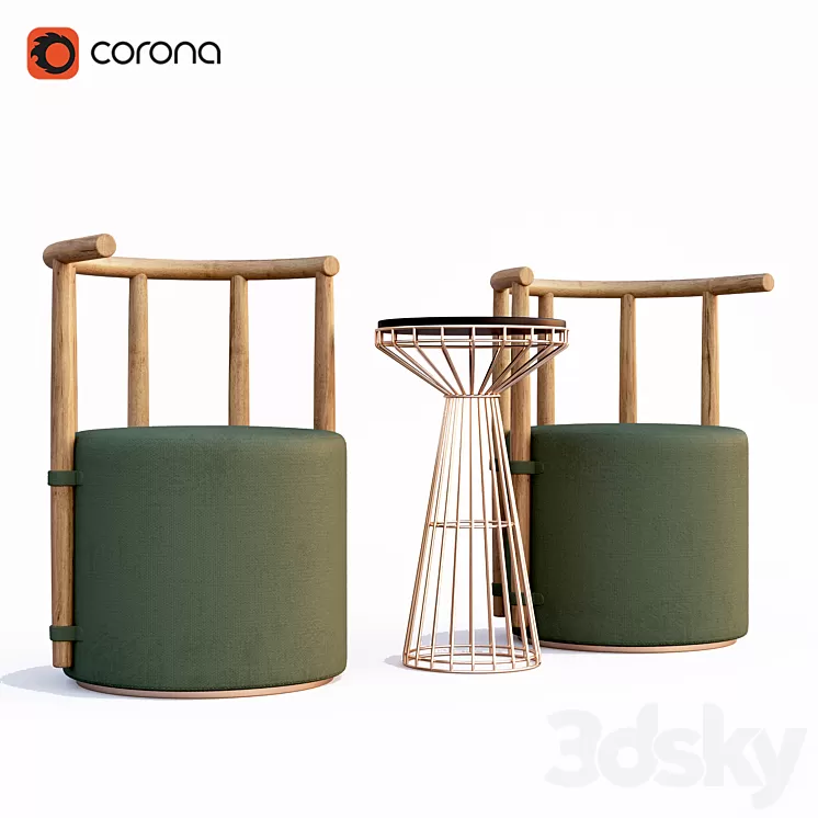 Talk Chair and Coffee table 3D Model Talk Chair and Coffee table 3D Model