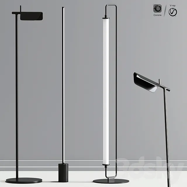 Tall Tree Led Floor Lamp Collection 3D Model Tall Tree Led Floor Lamp Collection 3D Model