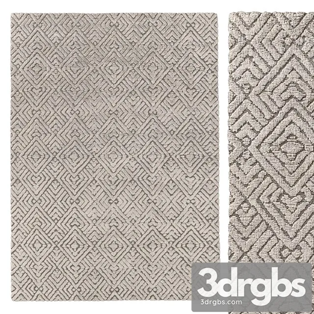 Talsari Hand Knotted Silk And Wool Rug 3D Model Download