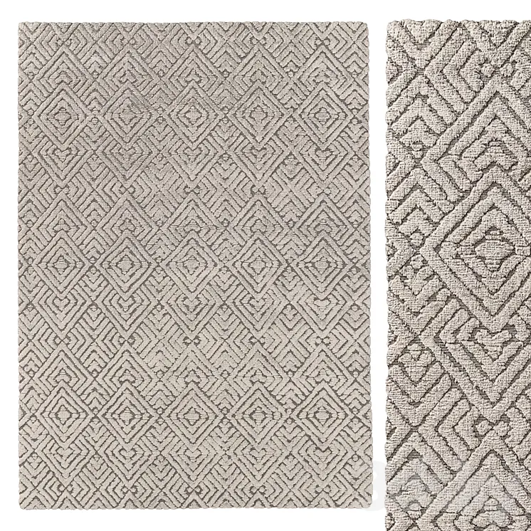 TALSARI HAND-KNOTTED SILK and WOOL RUG 3D Model Free Download