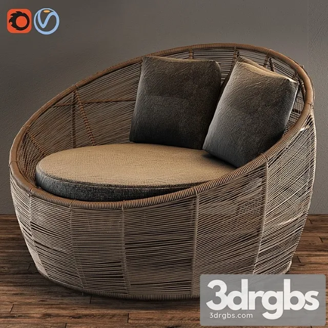 Tamarin round gray resin wicker garden armchair Tamarin round gray resin wicker garden armchair