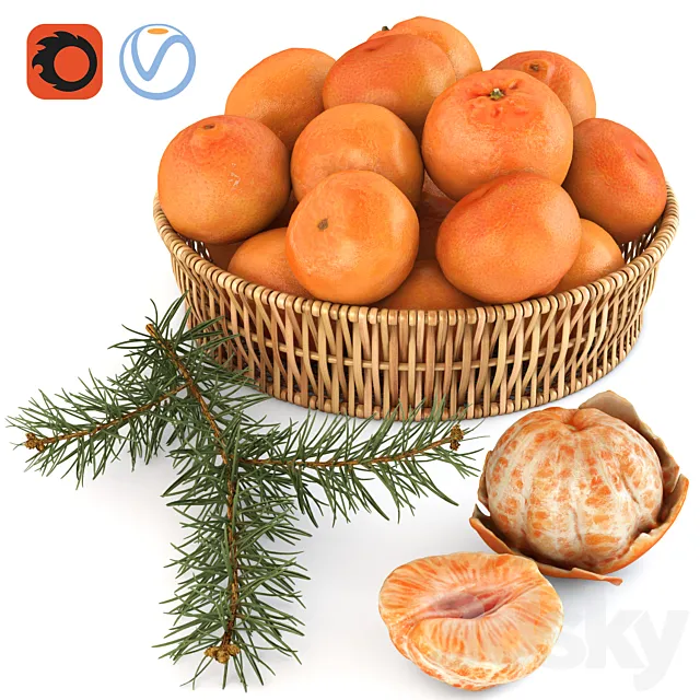 Tangerines 3D Model